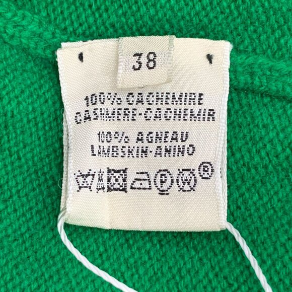 Hermès Green Cashmere Long V-Neck Knitted Cardigan With Pockets & Button Closure - Picture 3 of 7